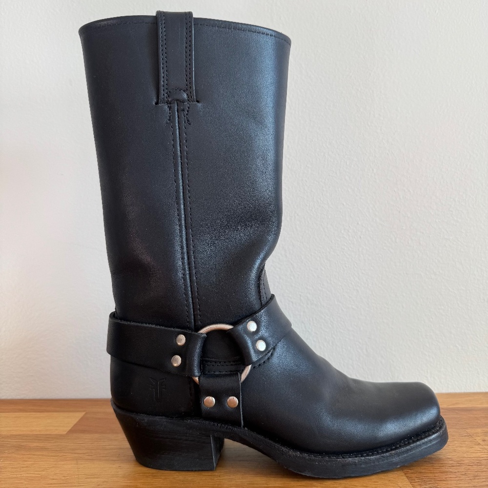 Frye Women's Black Harness 12R Leather Boots 7